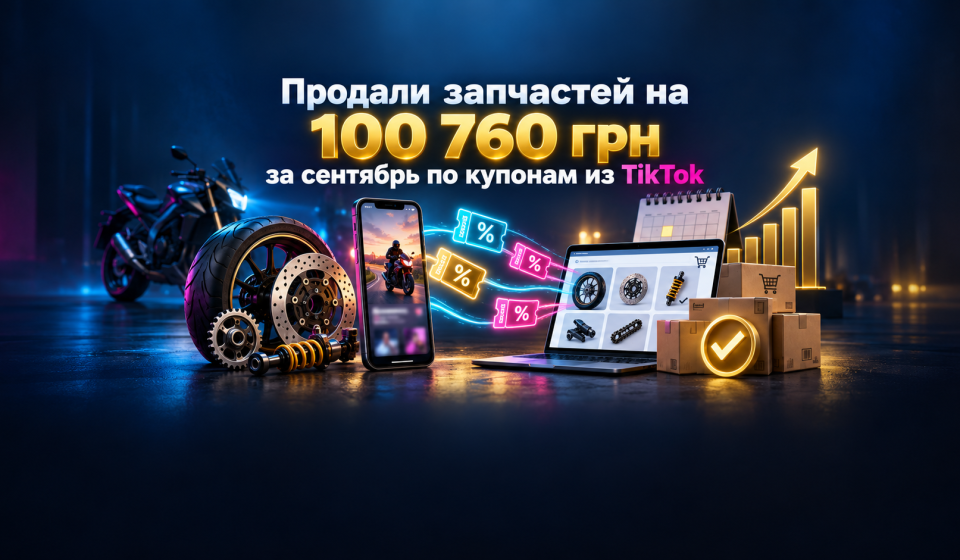 Продали запчастей на 100 760 грн. за сентябрь с купонов в Тикток