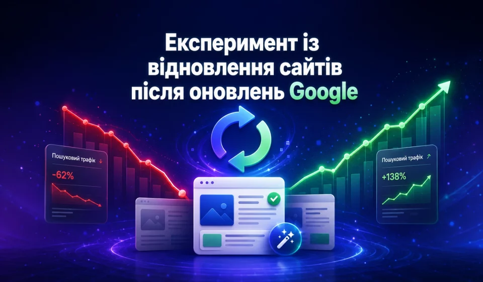 Експеримент із відновлення сайтів після оновлень Google