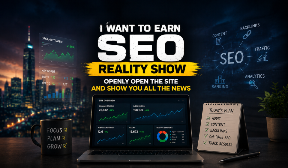 I want to earn SEO reality shows – openly open the site and show you all the news