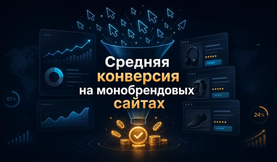 Средняя конверсия на монобреновых сайтах