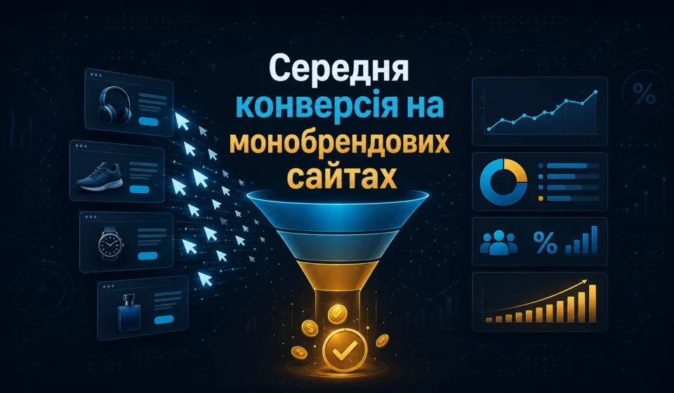 Середня конверсія на монобрендових сайтах