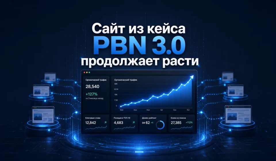 Сайт с кейса от пбн 3.0 растет дальше