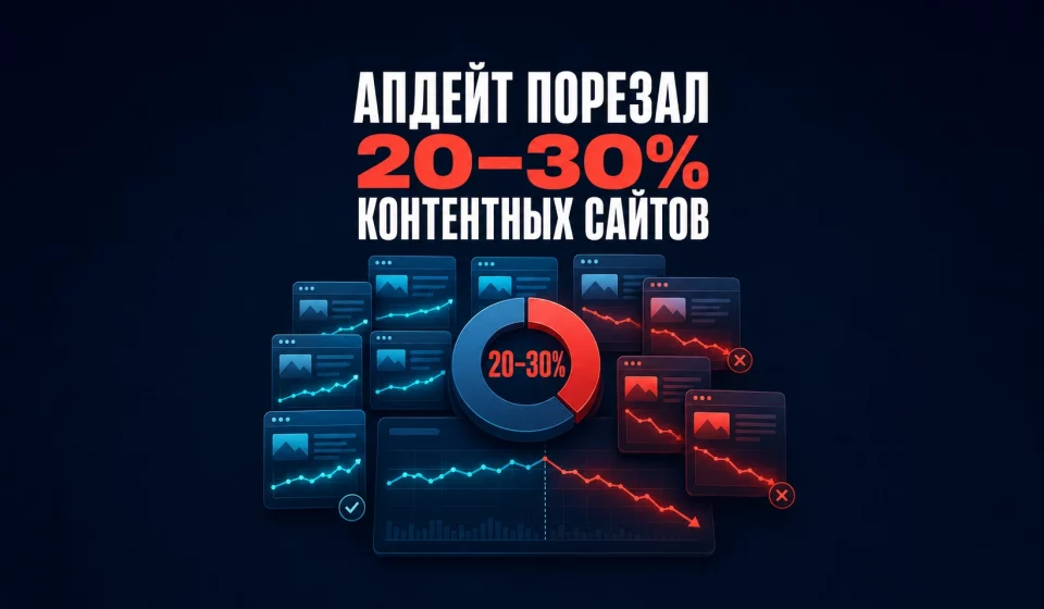 20-30 % контентных сайтов порезало апдейтом