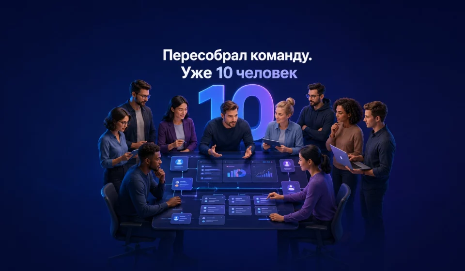Пересобрал команду. Уже 10 человек.