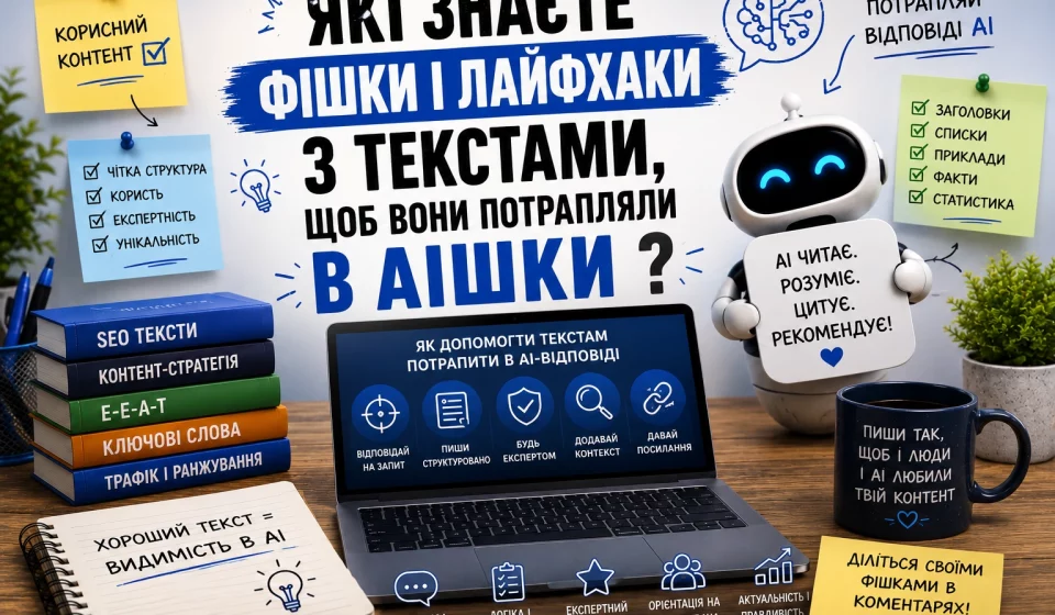 Які знаєте фішки та лайфхаки з текстами, щоб вони потрапляли в аїшки?