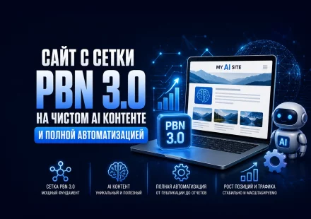 Сайт с сетки пбн 3.0 на чистом аи контенте и полной автоматизацией