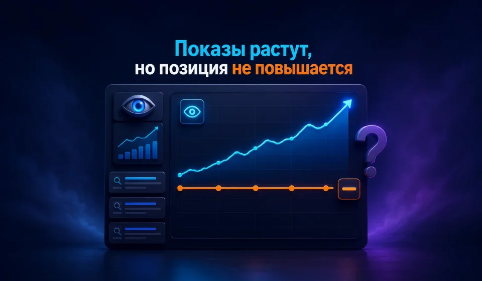 Показы увеличиваются, но позиция в выдаче не меняется