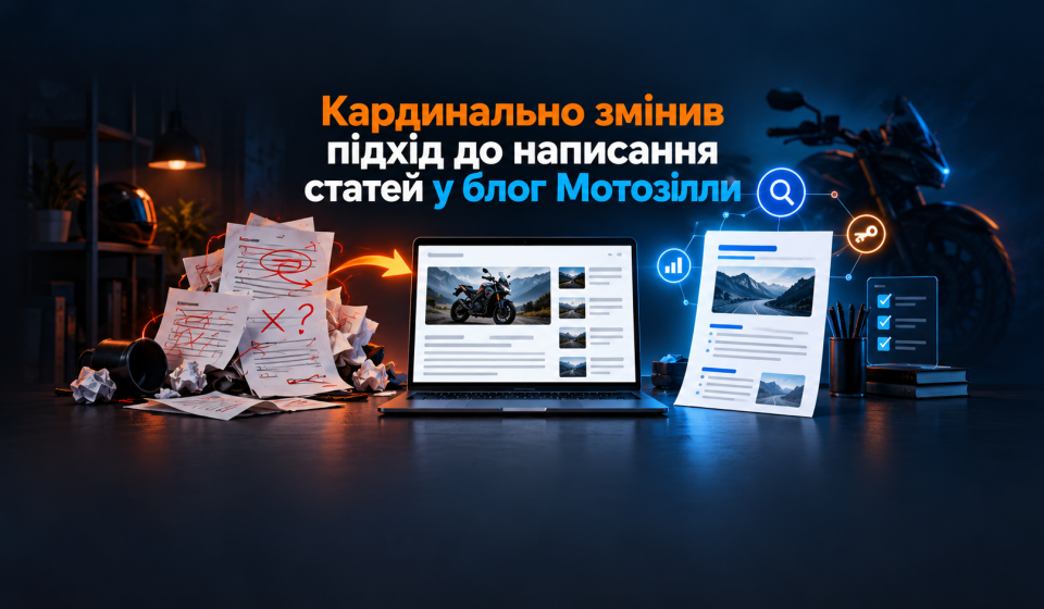 Кардинально змінив підхід до написання статей у блозі «Мотозілли»