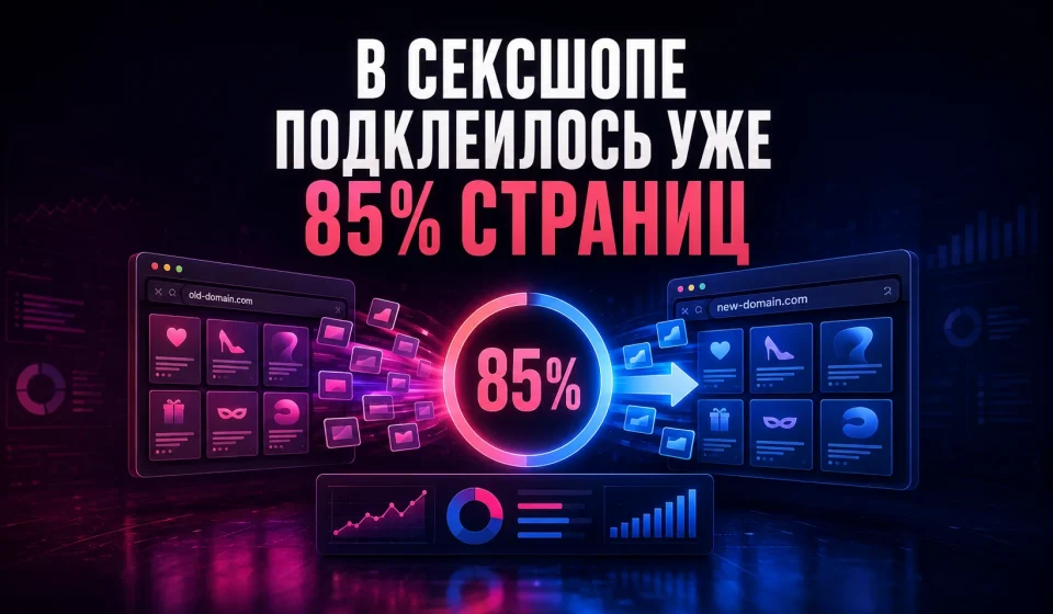 В сексшопе подклеилось уже 85 % страниц