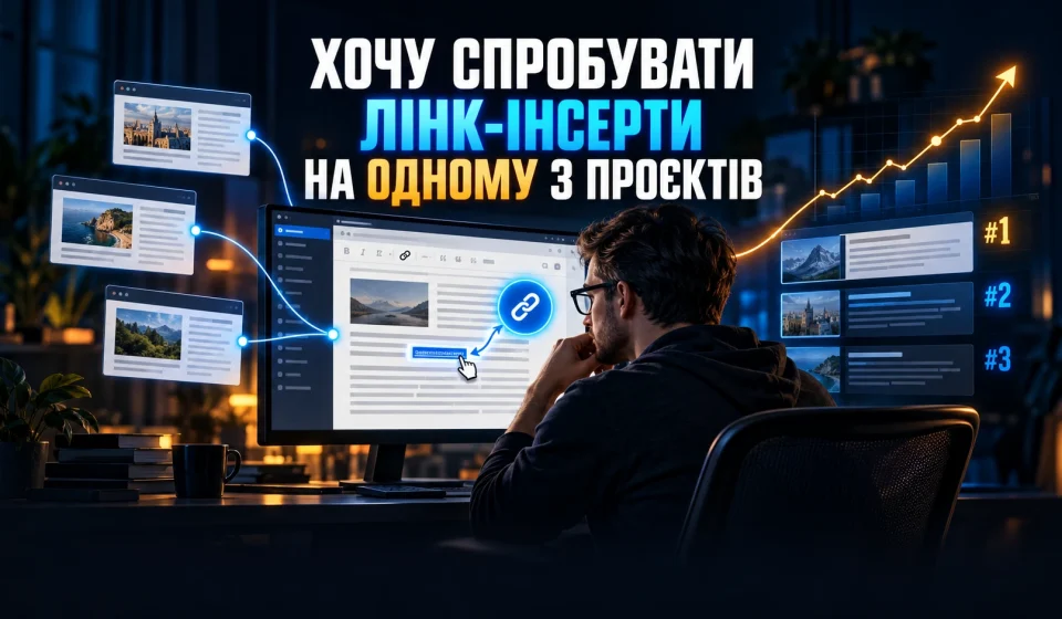 Хочу спробувати розмістити лінк-інсерти для одного з проєктів