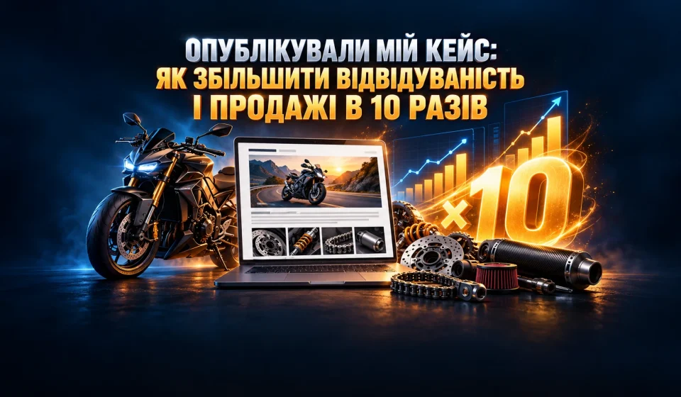 Опублікували мій кейс «Як вдалося збільшити відвідуваність і продажі інтернет-магазину мотозапчастин у 10 разів»